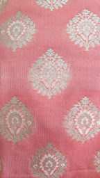 Pink Color Premium Silk 3-Piece Suit with Silver Zari & Heavy Dupatta