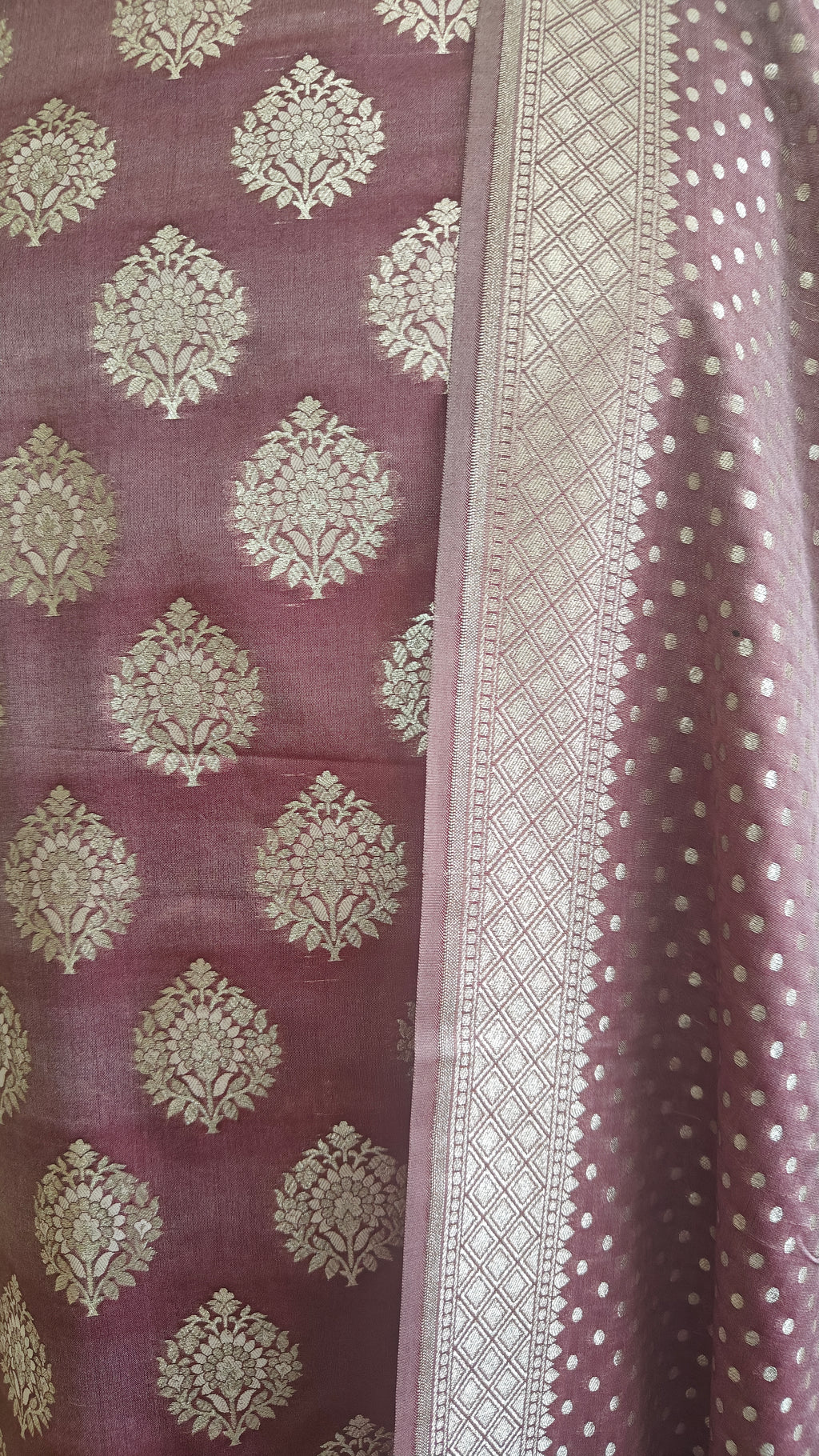 Wine Color Premium Silk 3-Piece Suit with Silver Zari & Heavy Dupatta