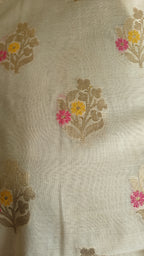 Pink Banarasi Suit with Ivory Contrast & Meenakari Jal Work Dupatta