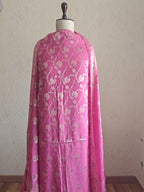 Soft Pink Mulmul Jaal overall Cotton 3-Piece Suit Set