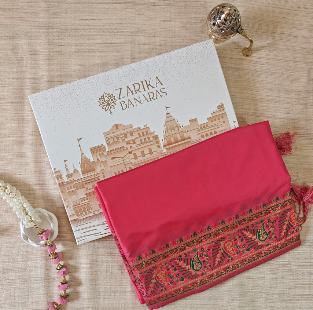 Reddish Banarasi Pashmina Saree