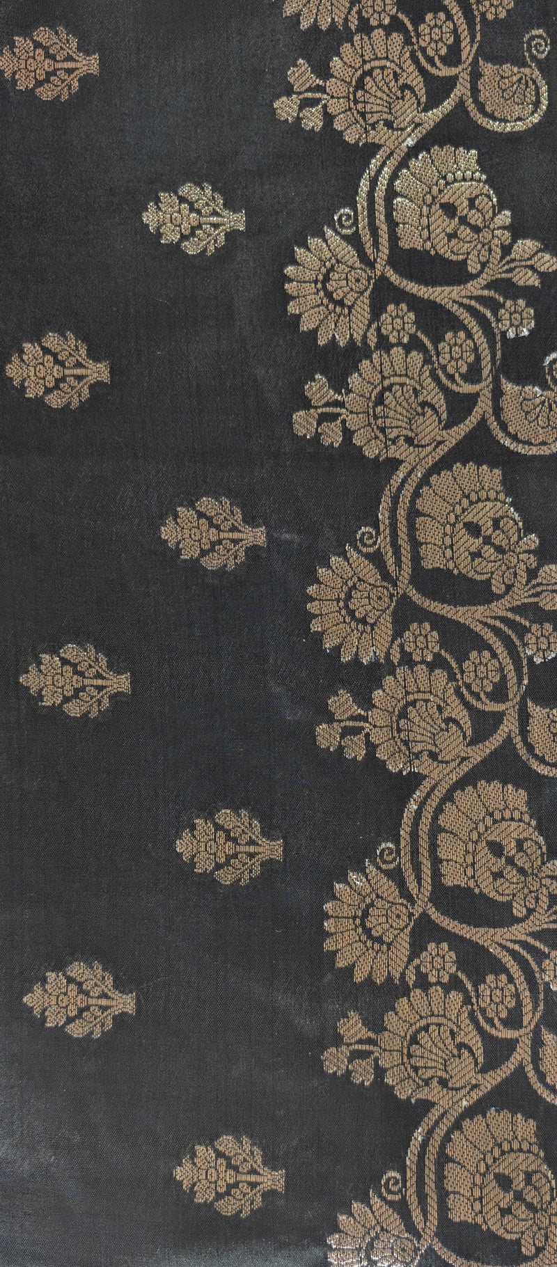 Charcoal Booti Banarasi Silk Saree