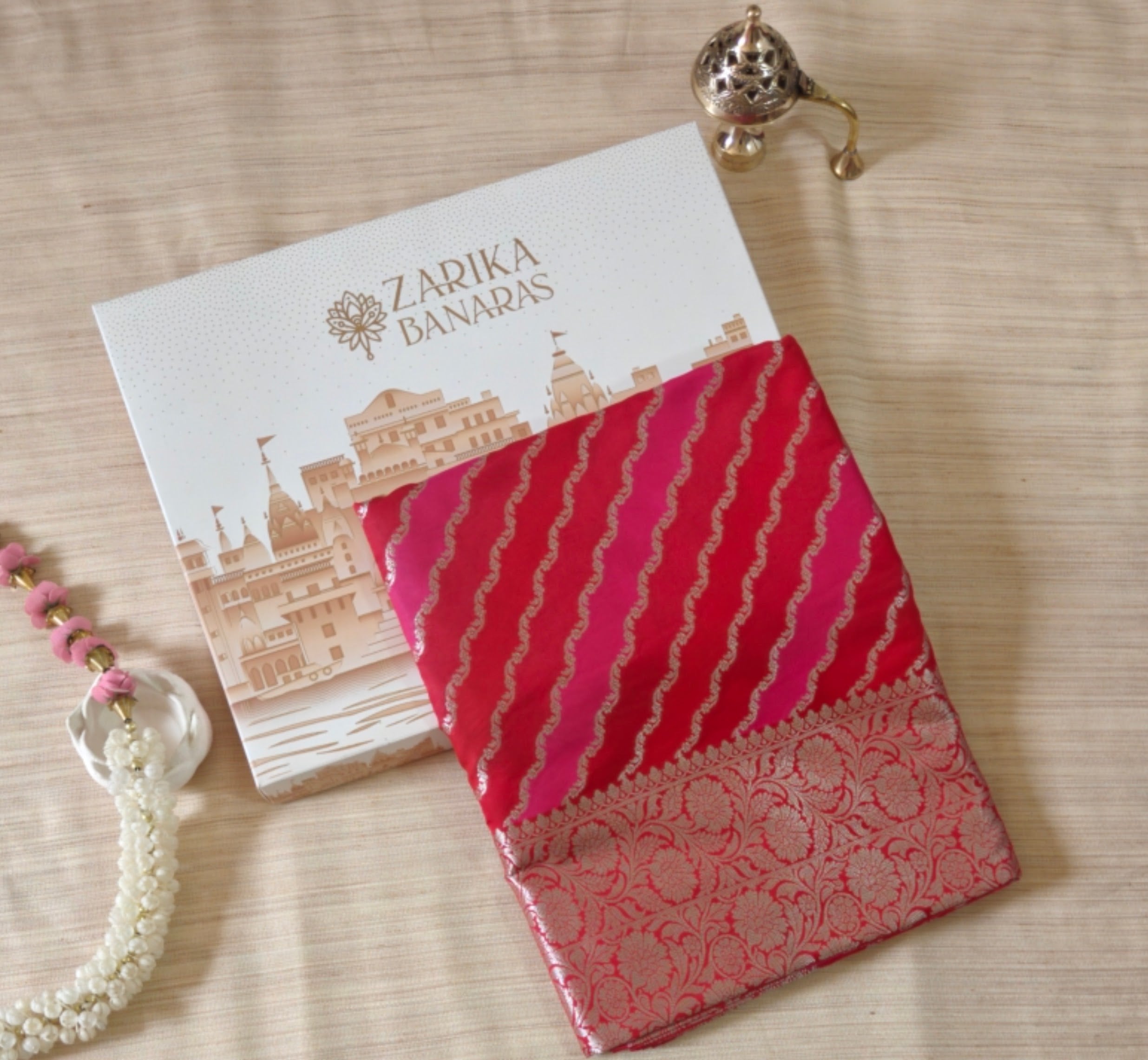 Shades of Pink Leheriya Silk Saree with Elegant Border & Rich Pallu