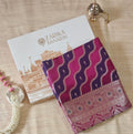 Purple & Pink Contrast Leheriya Saree with Elegant Booti