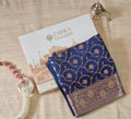Navy Blue Silk Saree with overall Zari jaal