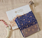 Navy Blue Silk Zari Jaal Saree