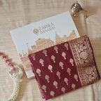 Wine Silk Saree with Booti