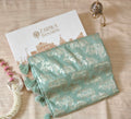 Sea green Silk Saree with Banarasi Zari Weave & Booti Blouse