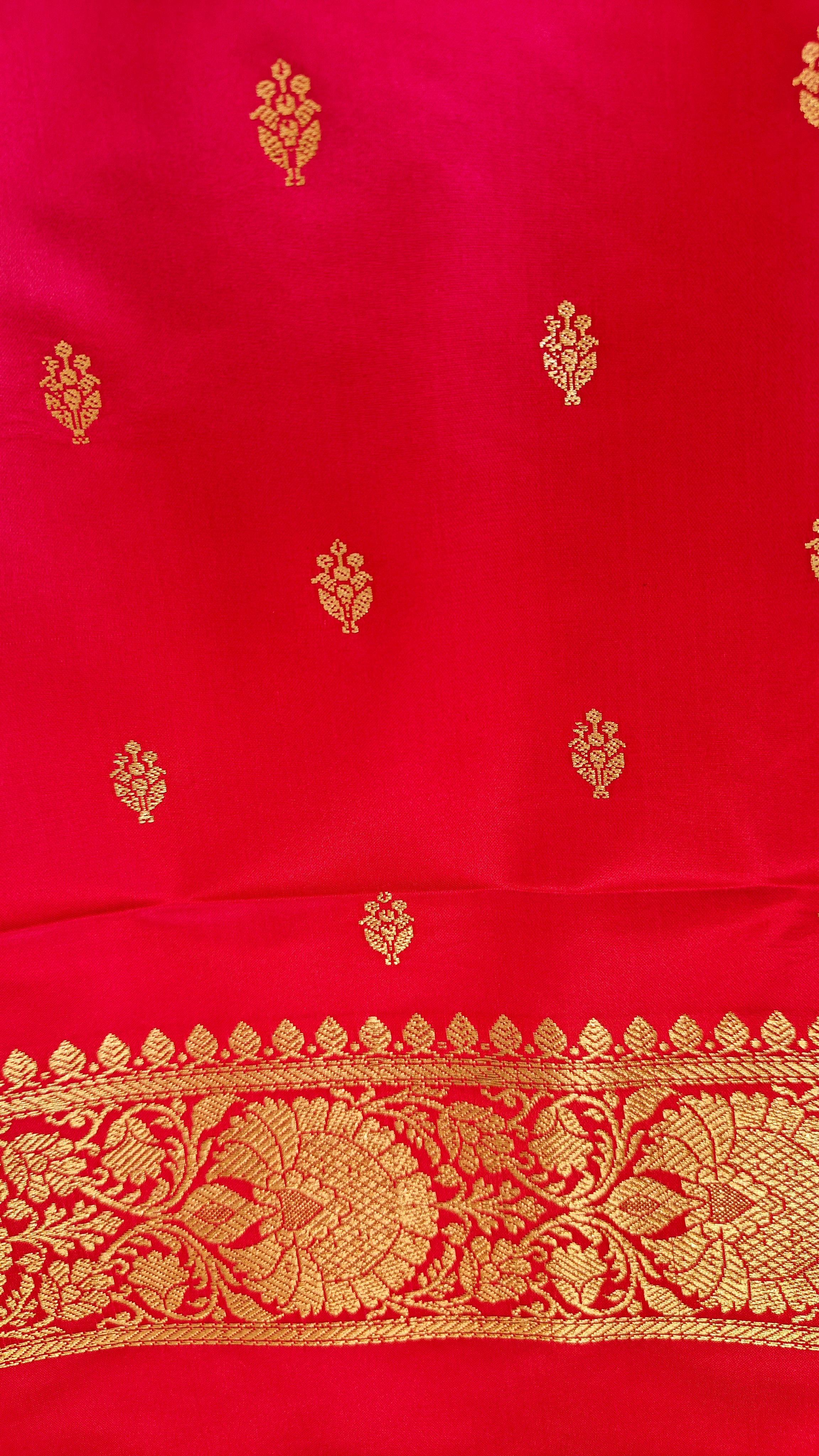 Premium Dark Pink Katan Silk Suit with Booti Work