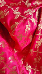 Premium Dark Pink Katan Silk Suit with Booti Work