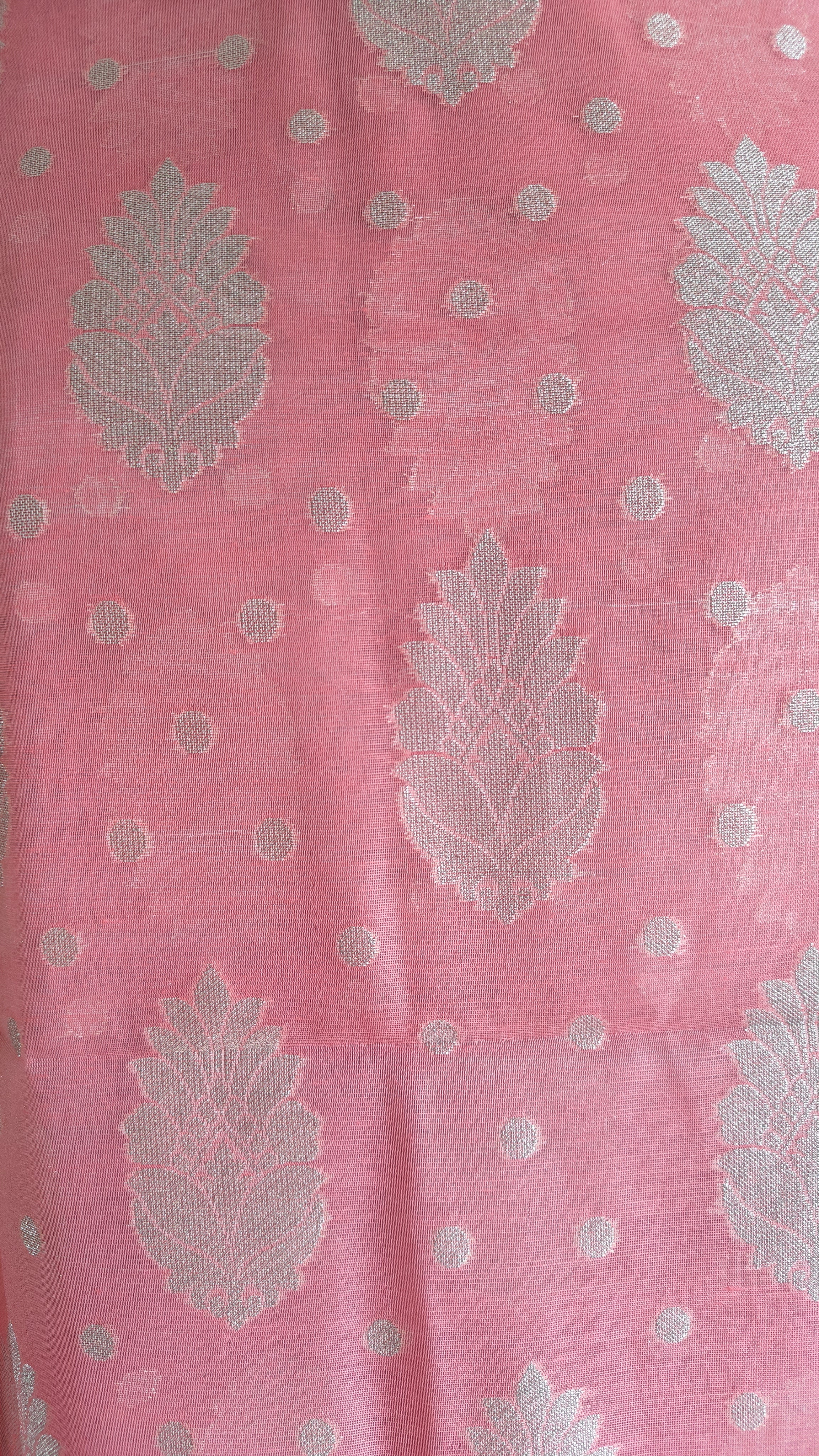 Coral Pink Banarasi Linen Suit