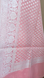 Coral Pink Banarasi Linen Suit