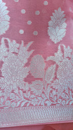 Coral Pink Banarasi Linen Suit