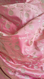 Premium Pastel Pink Katan Silk Suit with Booti Work