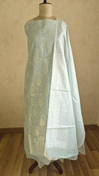 Light Grey Banarasi Linen Suit