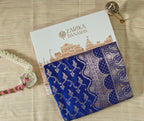 Blue Silk Saree with beautiful jaal zari