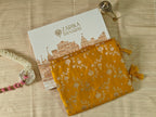 Mustard Silk Saree with floral Jal