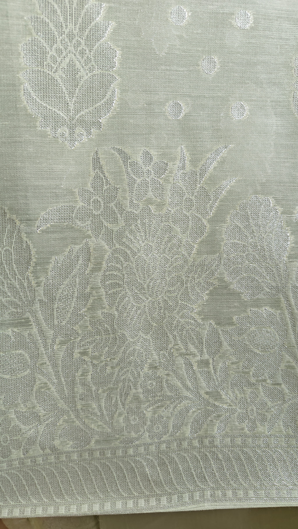 Pista Green Banarasi Linen Suit