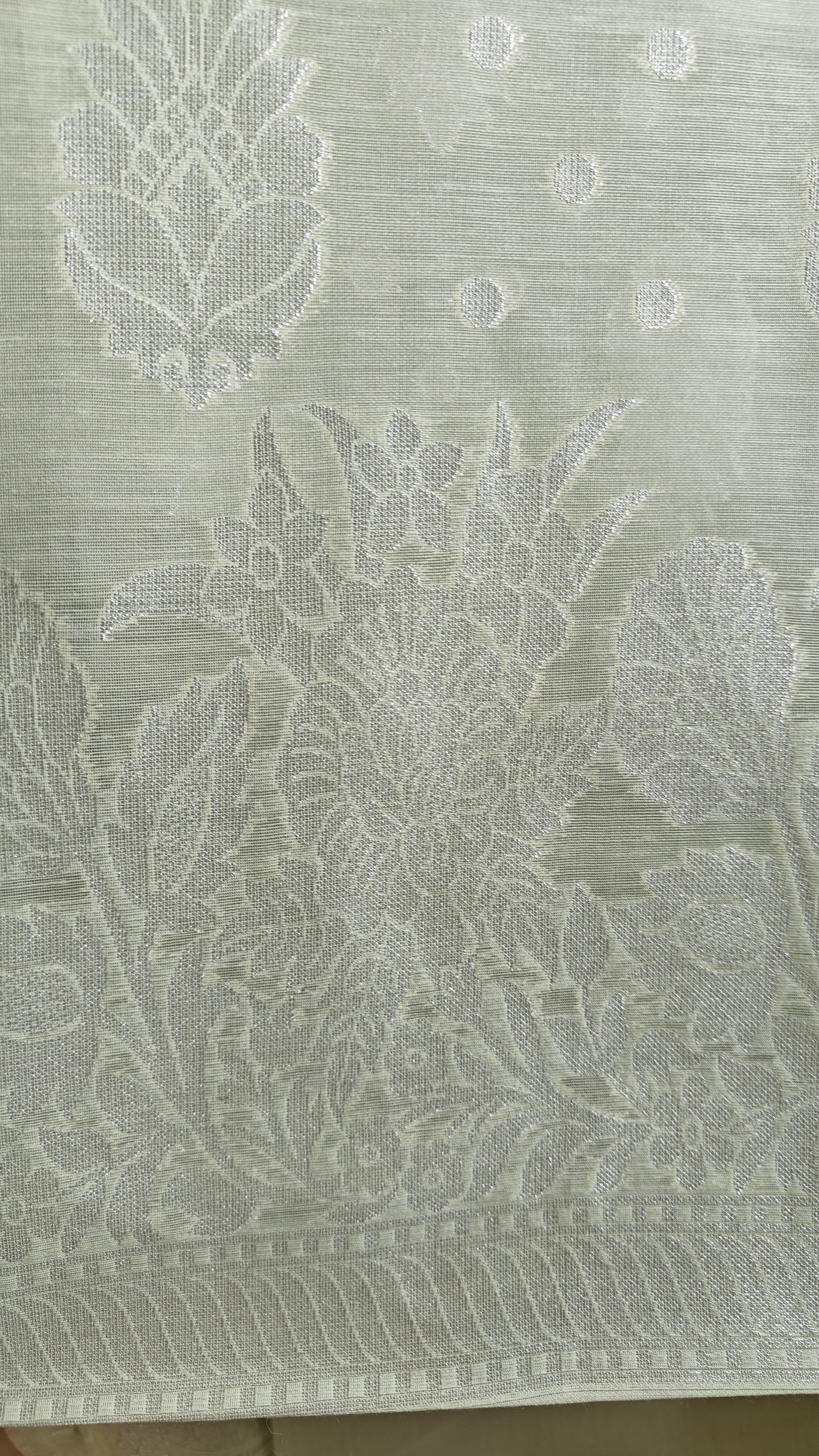 Pista Green Banarasi Linen Suit