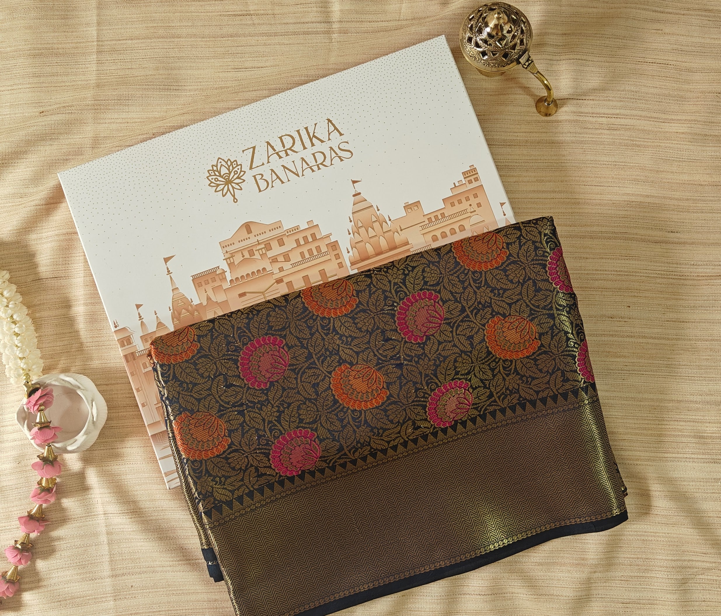 Banarasi Silk Saree with Meenakari Floral Weave