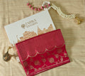 Designer Dual-Tone Pink Shimmer Saree with Scallop Border