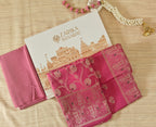 Soft Pink Mulmul Jaal overall Cotton 3-Piece Suit Set