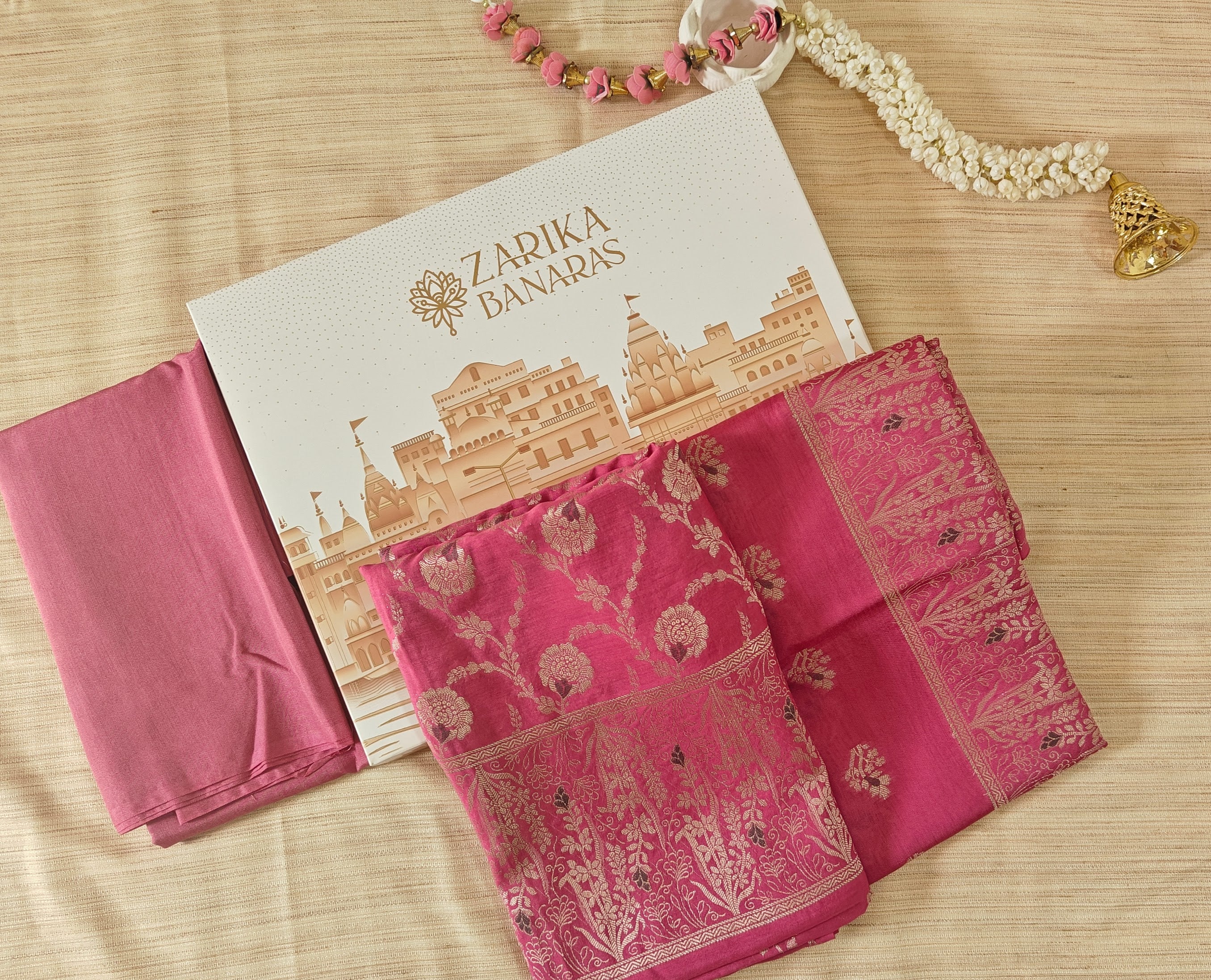 Soft Pink Mulmul Jaal overall Cotton 3-Piece Suit Set
