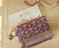 Pastel Lavender Banarasi Silk saree with All-Over Jaal Work & Lotus Motif Border