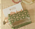 Pastel green Banarasi Silk saree with All-Over Jaal Work & Lotus Motif Border