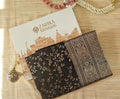 Black Georgette Saree with All-Over Zari Jaal Work & Elegant Border