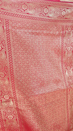 Red Georgette Saree with All-Over Zari Jaal Work & Elegant Border
