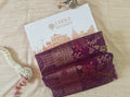 Purple Banarasi Silk Saree with Birds Jaal Work