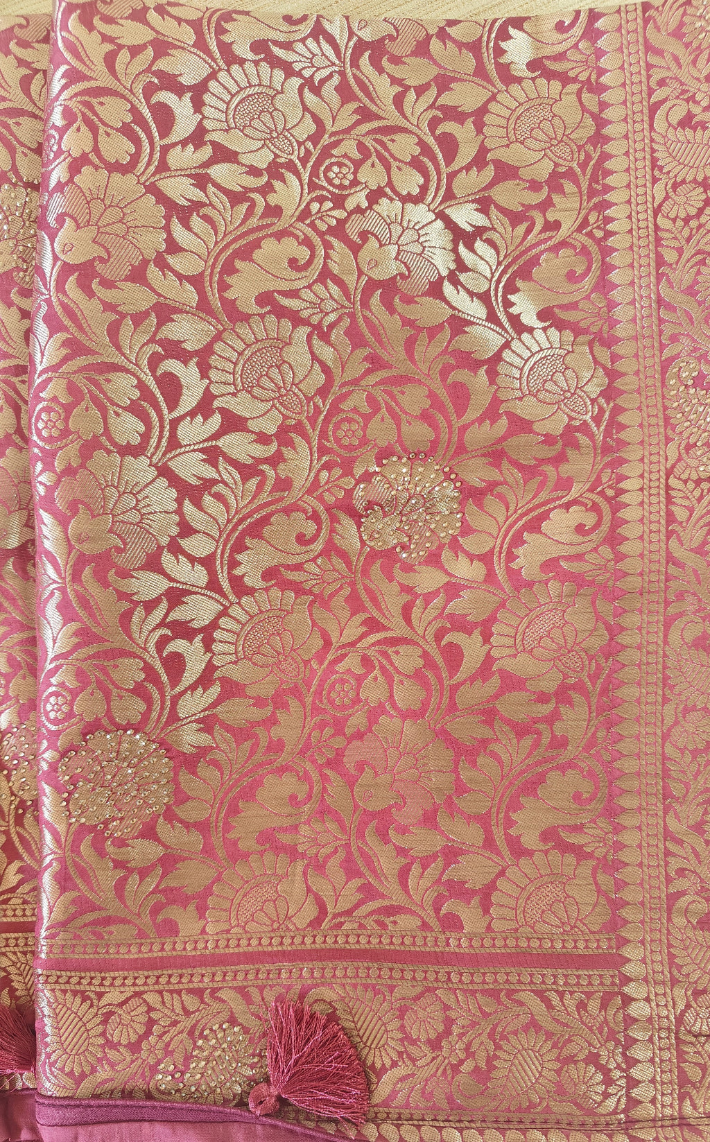 Designer Saree in Soft Butter Crepe with Elegant Drape & Rich Swarovski detailing