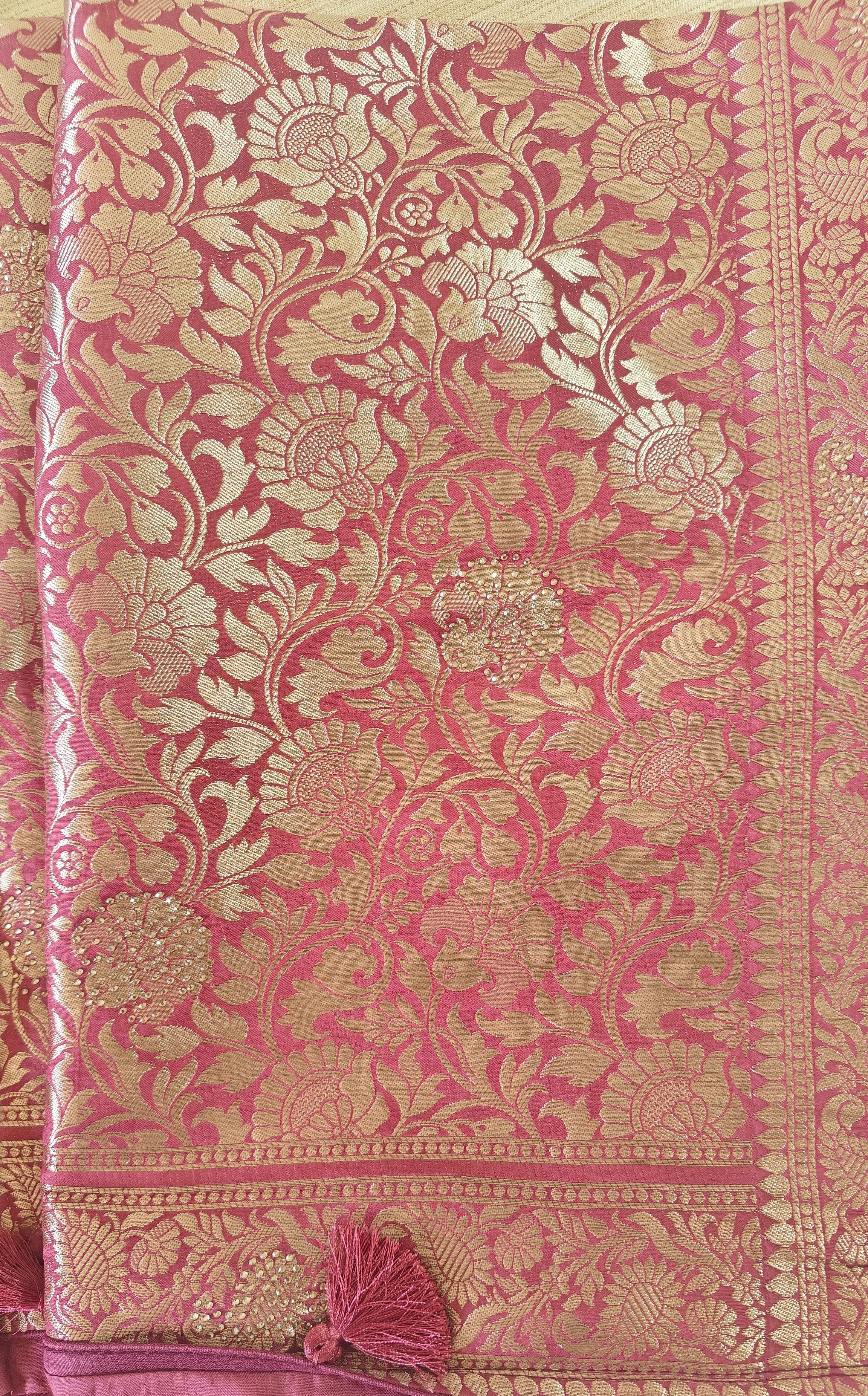 Designer Saree in Soft Butter Crepe with Elegant Drape & Rich Swarovski detailing