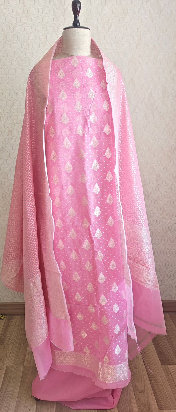 Light Pink Banarasi premium Linen Suit