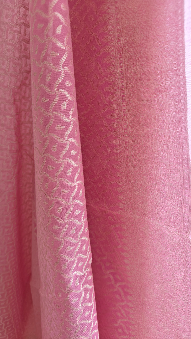 Light Pink Banarasi premium Linen Suit