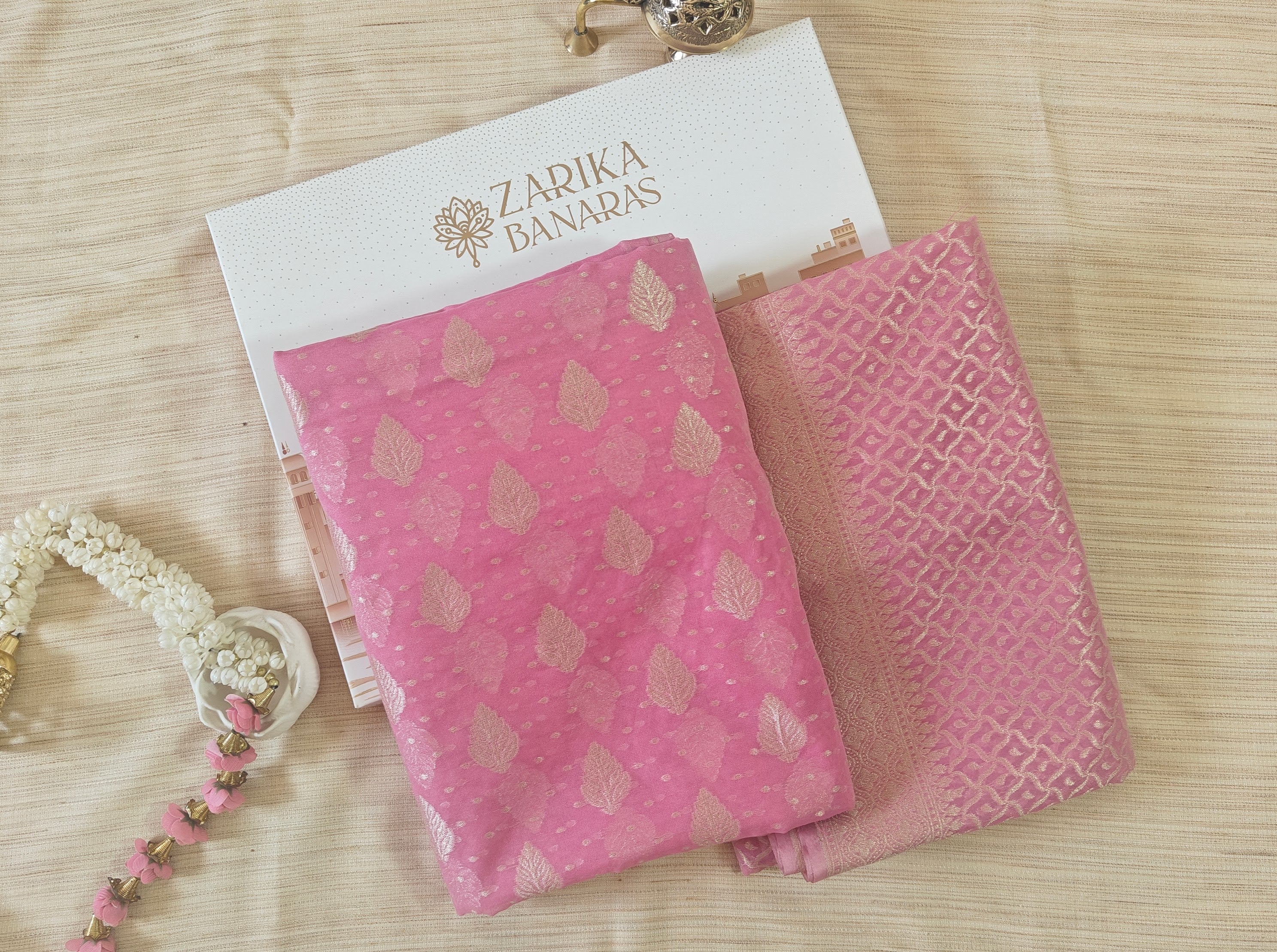 Light Pink Banarasi premium Linen Suit