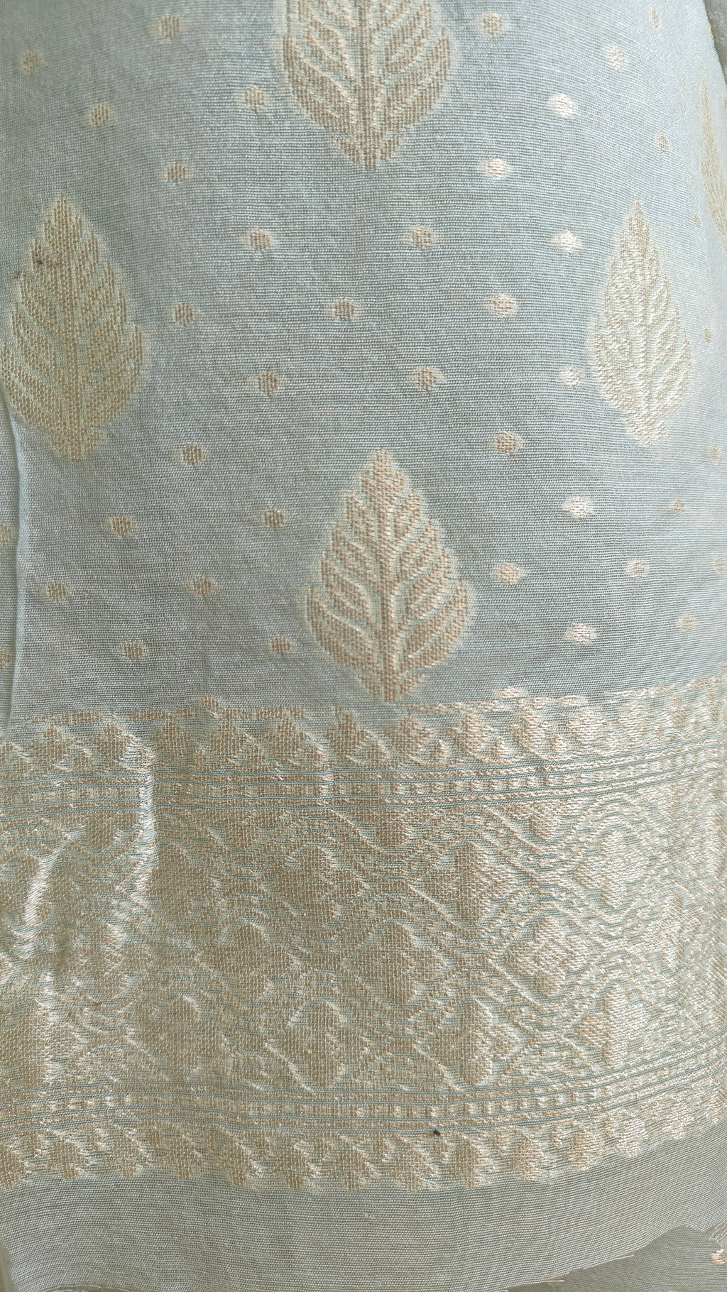 Light Aqua Banarasi premium Linen Suit