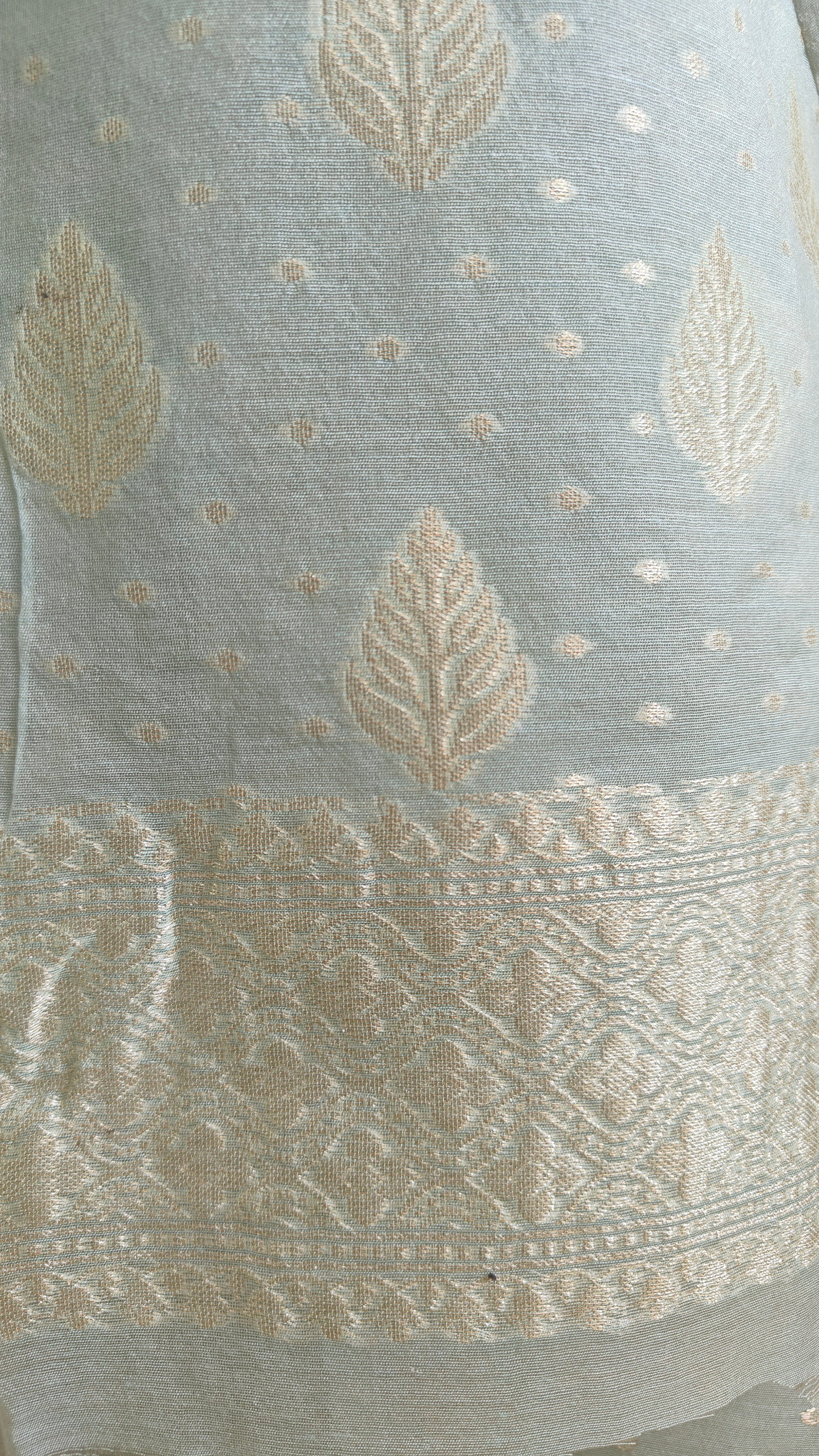 Light Aqua Banarasi premium Linen Suit