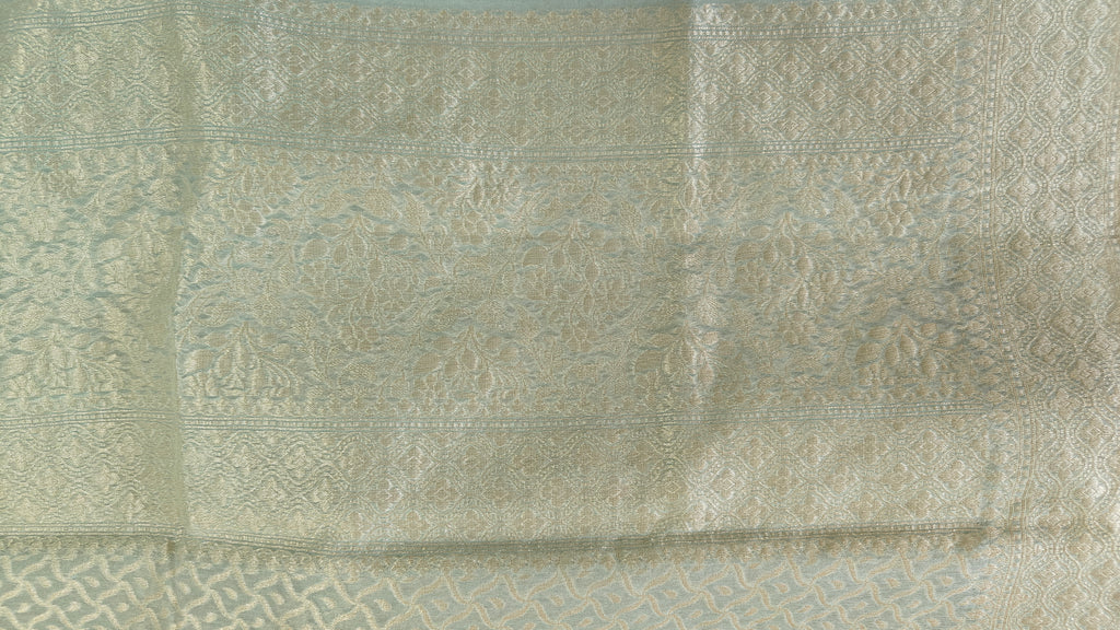 Light Aqua Banarasi premium Linen Suit
