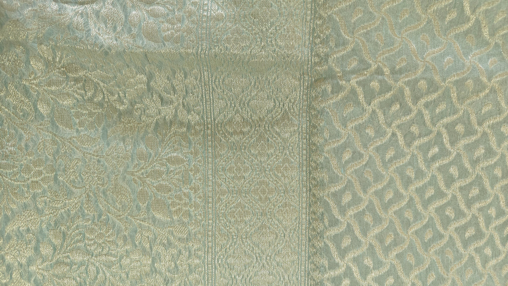Light Aqua Banarasi premium Linen Suit