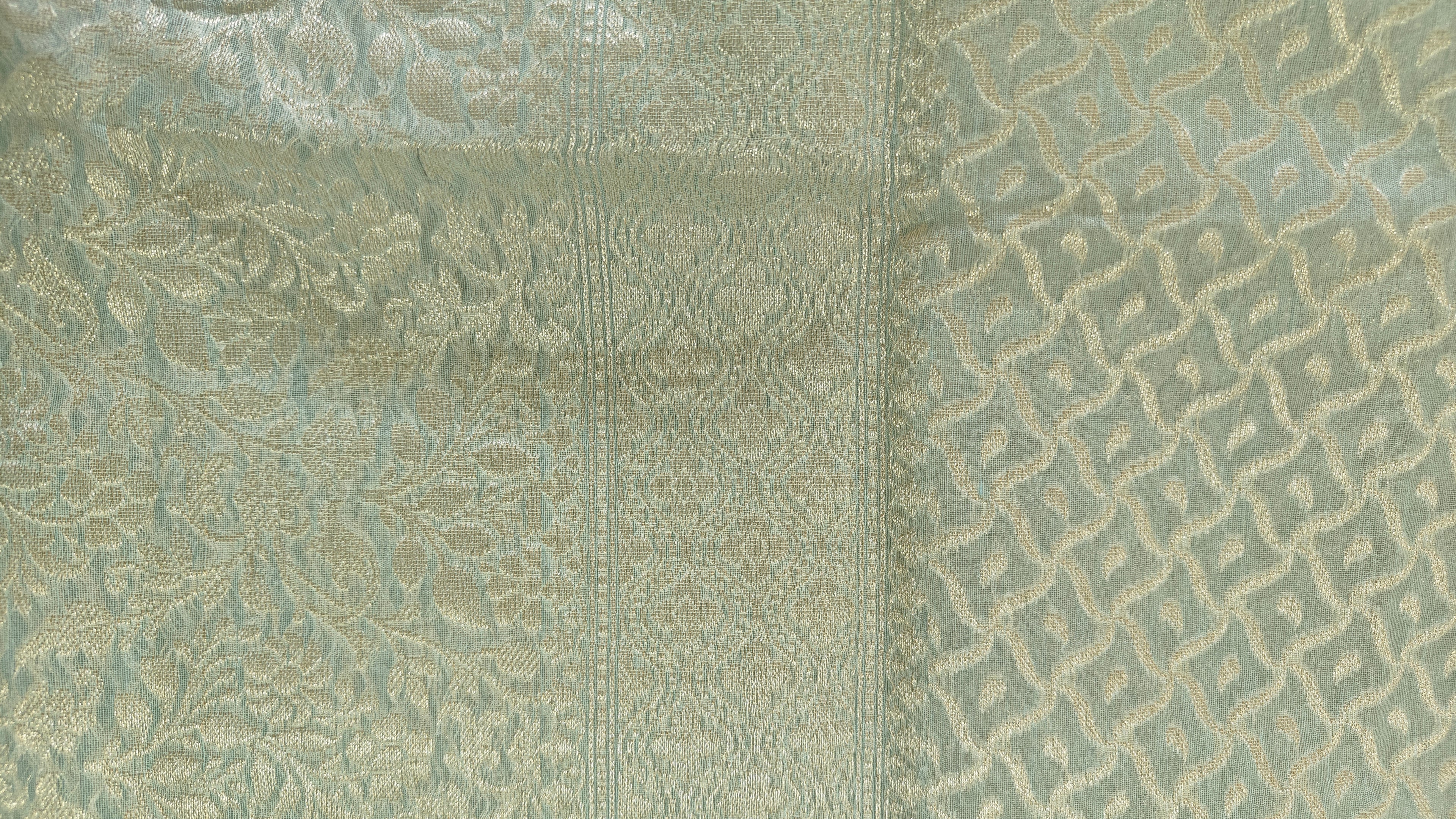 Light Aqua Banarasi premium Linen Suit