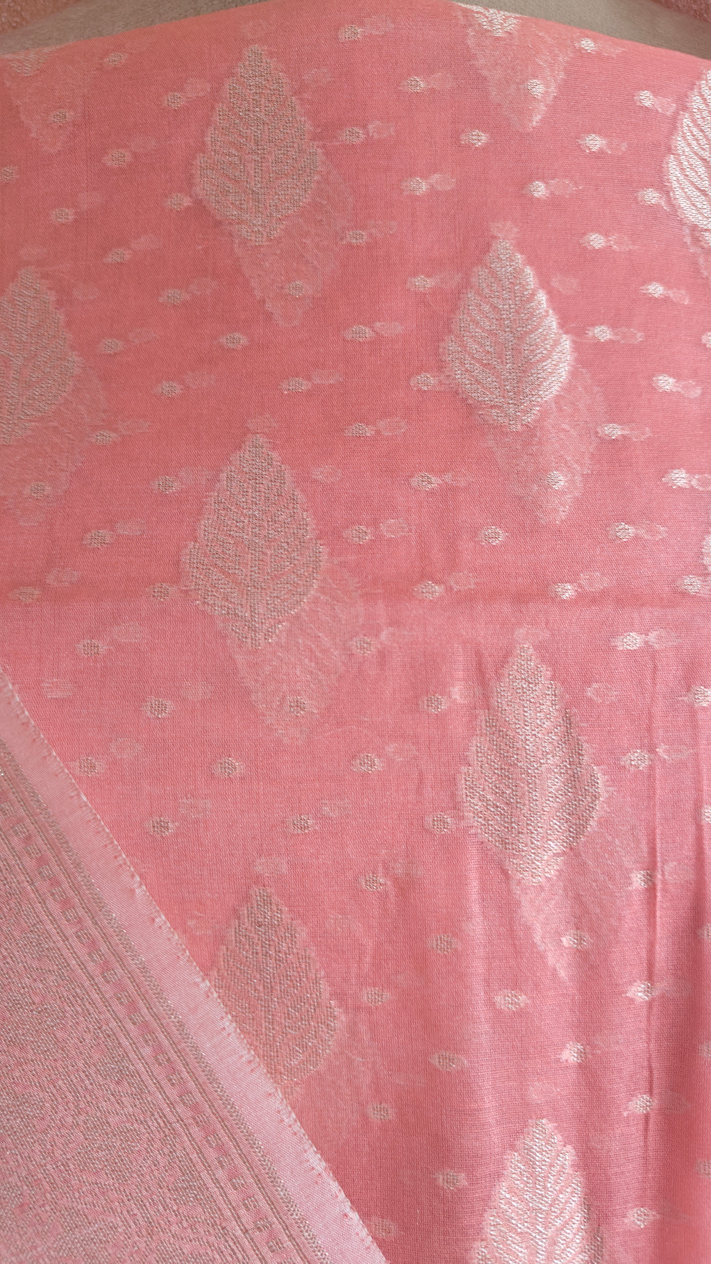 Coral Pink Banarasi premium Linen Suit