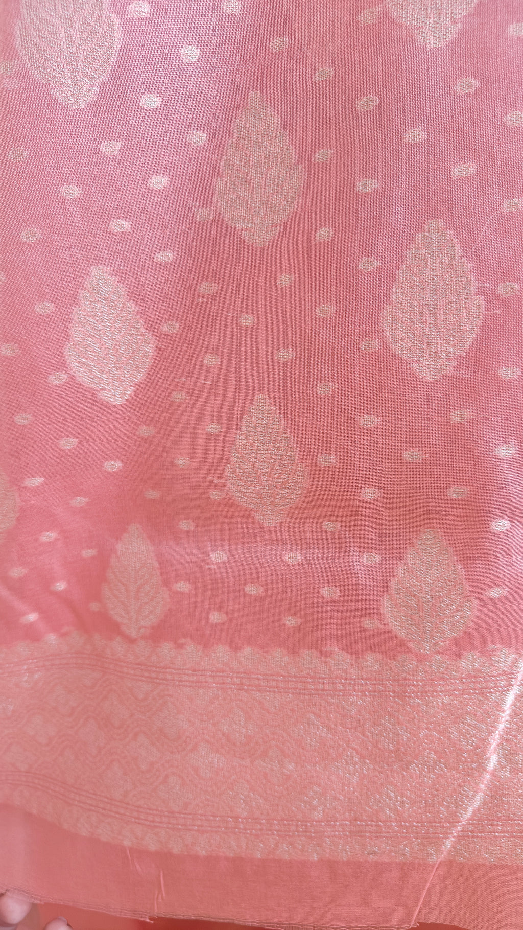 Coral Pink Banarasi premium Linen Suit