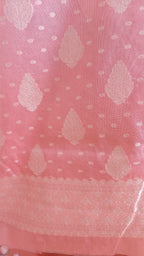 Coral Pink Banarasi premium Linen Suit