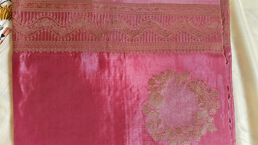 Baby Pink Designer Saree with All-Over Designs & Stunning Pallu