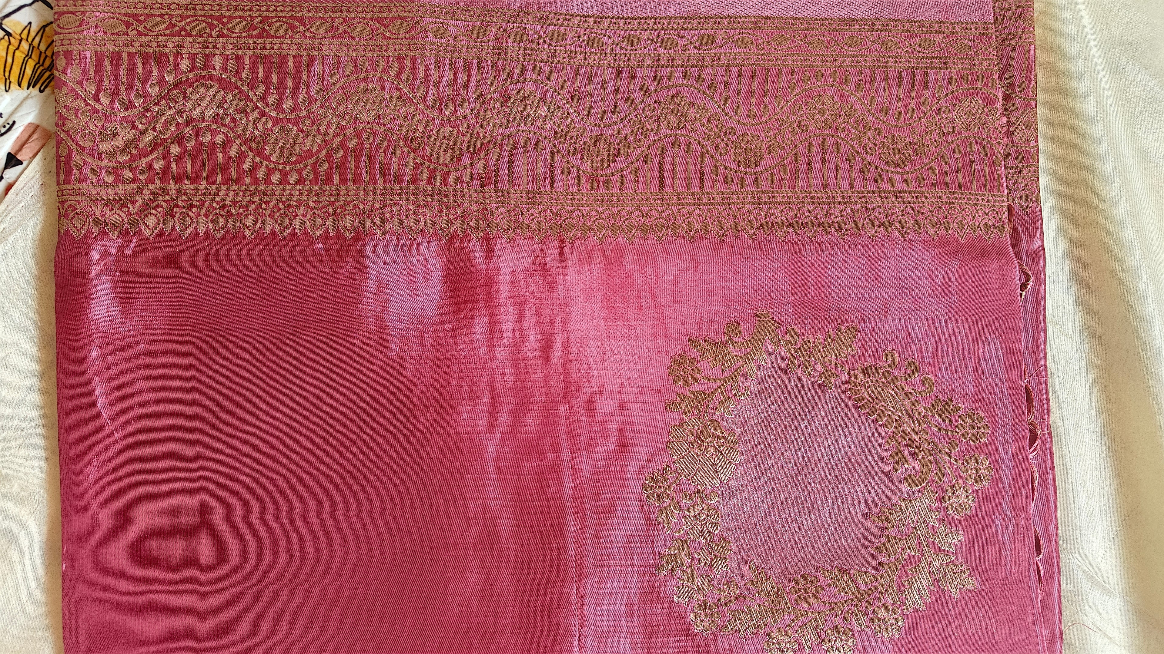 Baby Pink Designer Saree with All-Over Designs & Stunning Pallu