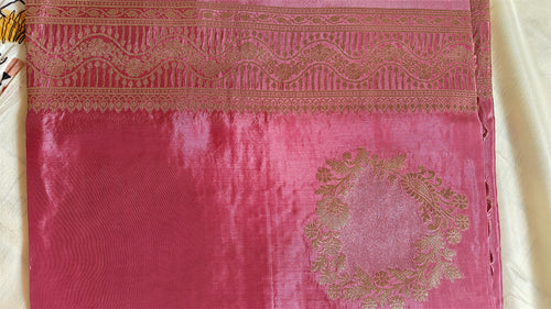 Baby Pink Designer Saree with All-Over Designs & Stunning Pallu