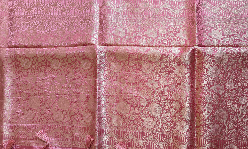 Baby Pink Designer Saree with All-Over Designs & Stunning Pallu