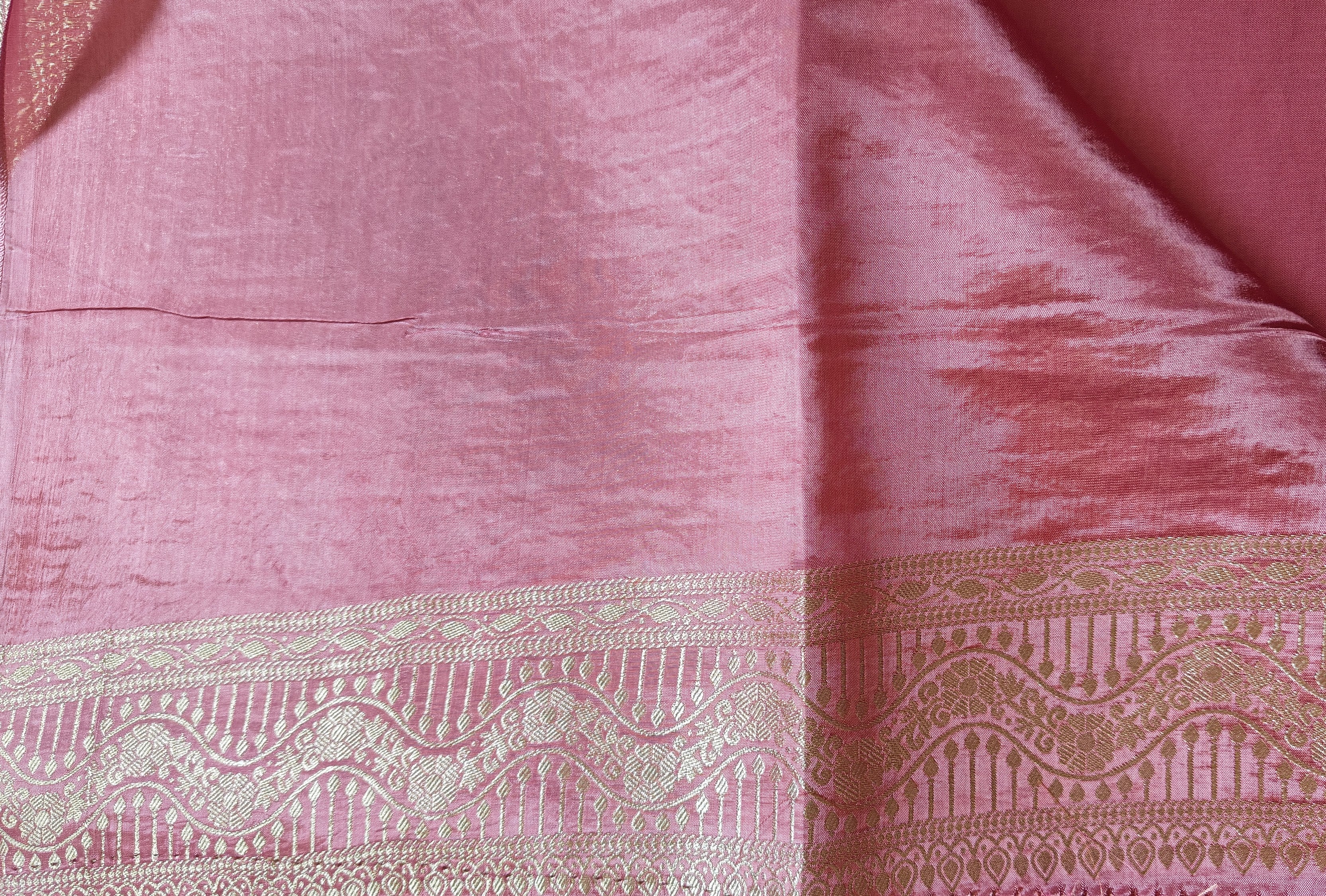 Baby Pink Designer Saree with All-Over Designs & Stunning Pallu